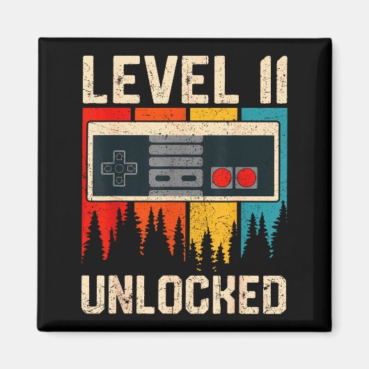 Level 11 Unlocked Video Game Controller Birthday M Magneet (Voorkant)