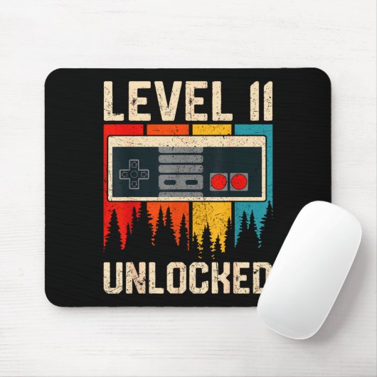 Level 11 Unlocked Video Game Controller Birthday M Muismat (Met muis)