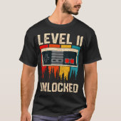 Level 11 Unlocked Video Game Controller Birthday M T-shirt (Voorkant)