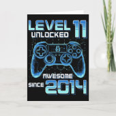 Level 11 Unlocked Video Game Party 11th Birthday G Kaart (Voorkant)
