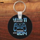 Level 11 Unlocked Video Game Party 11th Birthday G Sleutelhanger (Voorkant)