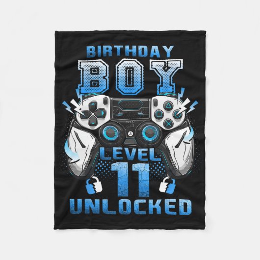 Level 11 Unlocked Video Gamer 11th Birthday Boys  Fleece Deken (Voorkant)