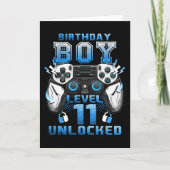Level 11 Unlocked Video Gamer 11th Birthday Boys  Kaart (Voorkant)