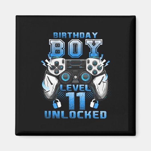Level 11 Unlocked Video Gamer 11th Birthday Boys Magneet (Voorkant)