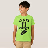 Level 11 Unlocked Video Games 11th Birthday T-Shir T-shirt (Voorkant volledig)