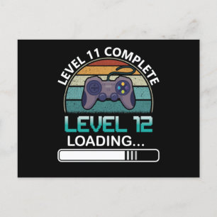 Level 11 voltooid Level 12   Verjaardagsvideospel Briefkaart