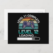 Level 11 voltooid Level 12 | Verjaardagsvideospel Briefkaart (Voorkant / Achterkant)