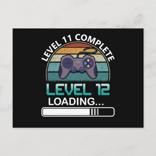 Level 11 voltooid Level 12 | Verjaardagsvideospel Briefkaart (Voorkant)