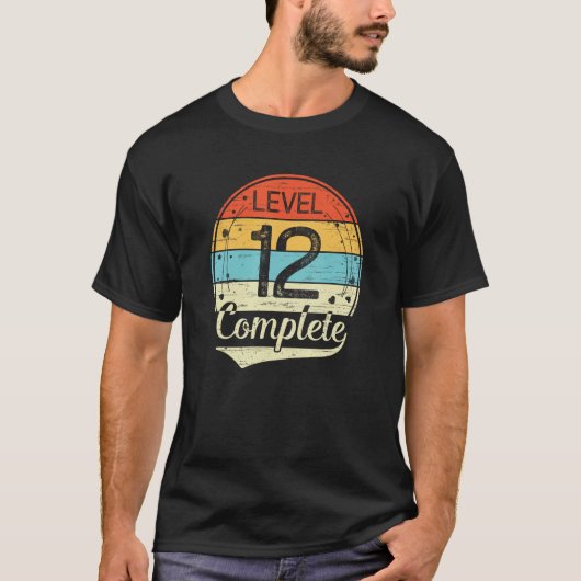 Level 12 Complete Retro 12e bruiloft Jubileum 1 T-shirt (Voorkant)