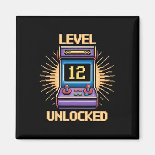 Level 12 Ontgrendel Verjaardag Gamer 12 Jaar Oude  Magneet