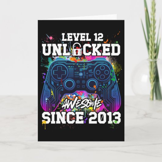 Level 12 Ontgrendeld Geweldig Sinds 2013 12e Verja Kaart (Voorkant)