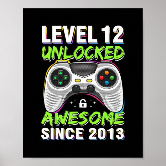 Level 12 Ontgrendeld Geweldig Sinds 2013 12e Verja Poster (Voorkant)