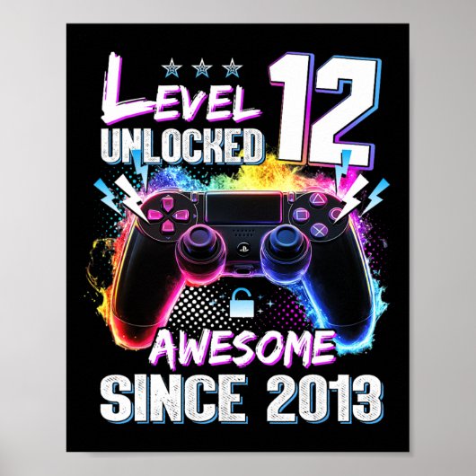 Level 12 Ontgrendeld Geweldig Sinds 2013 12e Verja Poster (Voorkant)