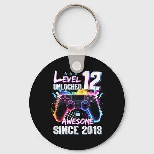 Level 12 Ontgrendeld Geweldig Sinds 2013 12e Verja Sleutelhanger (Voorkant)