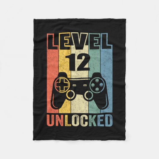 Level 12 Ontgrendeld T-shirt Grappige Videogamer 1 Fleece Deken (Voorkant)