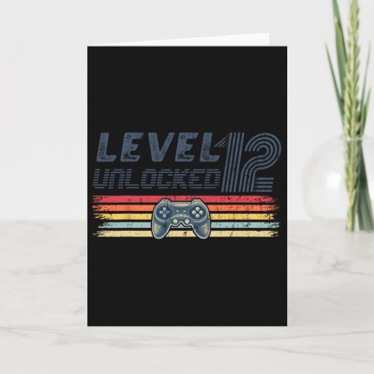 Level 12 Ontgrendeld Videospel 12e Verjaardag Game Kaart (Voorkant)