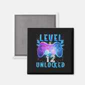 Level 12 Ontgrendeld Videospel 12e Verjaardag Game Magneet (Voorkant / Achterkant)