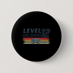 Level 12 Ontgrendeld Videospel 12e Verjaardag Game Ronde Button 5,7 Cm