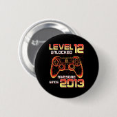 Level 12 Ontgrendeld Videospel Feest 12e Verjaarda Ronde Button 5,7 Cm (Voorkant /achterkant)