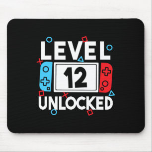 Level 12 ontgrendelde gamer 12e verjaardag videoga muismat