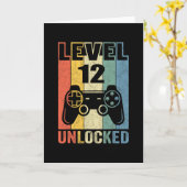 Level 12 Unlocked Shirt Funny Video Gamer 12th Bir Kaart (Gele Bloem)