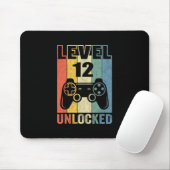 Level 12 Unlocked Shirt Funny Video Gamer 12th Bir Muismat (Met muis)