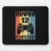 Level 12 Unlocked Shirt Funny Video Gamer 12th Bir Muismat (Voorkant)