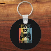 Level 12 Unlocked Shirt Funny Video Gamer 12th Bir Sleutelhanger (Voorkant)