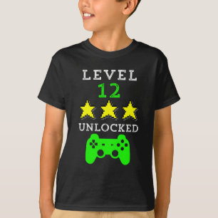 Level 12 Unlocked shirt videogame verjaard boy