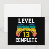 Level 13 Compleet, Retro Videogamer 13e Verjaardag Briefkaart (Voorkant / Achterkant)