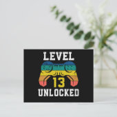 Level 13 Ontgrendeld, 13e Gamer Verjaardag Opgeluc Briefkaart (Staand voorkant)