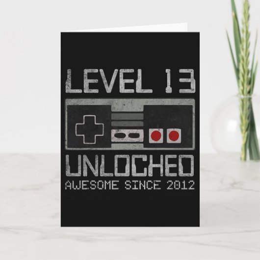 Level 13 Ontgrendeld 13e Verjaardag 13 Jaar Oude V Kaart (Voorkant)