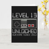 Level 13 Ontgrendeld 13e Verjaardag 13 Jaar Oude V Kaart (Gele Bloem)