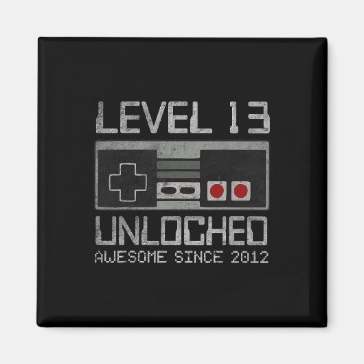 Level 13 Ontgrendeld 13e Verjaardag 13 Jaar Oude V Magneet (Voorkant)