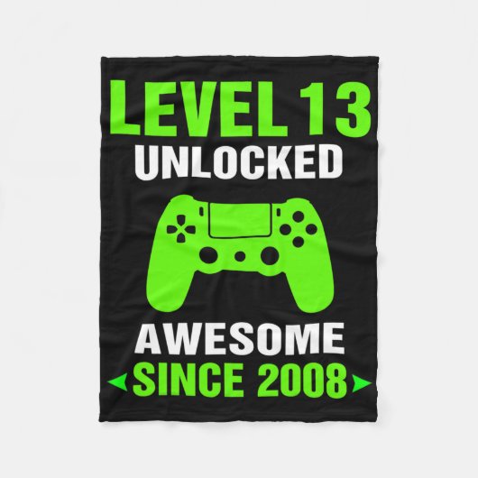 Level 13 Ontgrendeld Geweldig 2008 Videospel 13e V Fleece Deken (Voorkant)