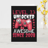 Level 13 Ontgrendeld Geweldig Sinds 2008 Kaart (Gele Bloem)