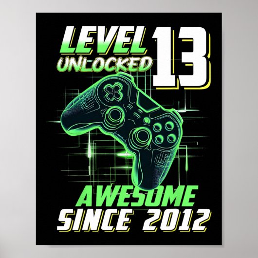 Level 13 Ontgrendeld Geweldig Sinds 2012 13e Verja Poster (Voorkant)
