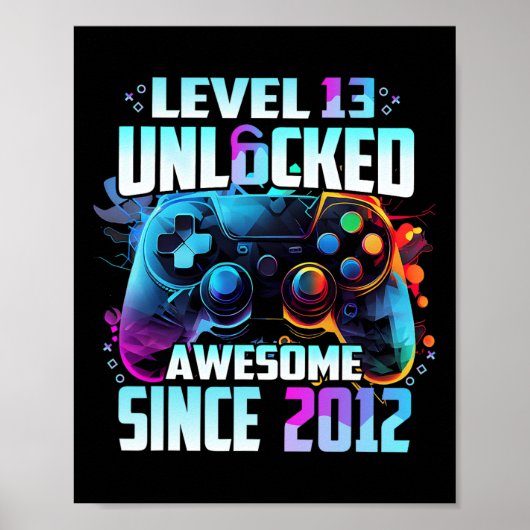 Level 13 Ontgrendeld Geweldig Sinds 2012 13e Verja Poster (Voorkant)