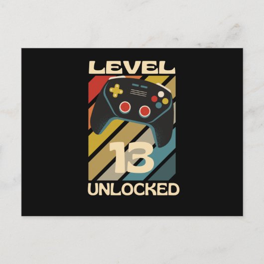 Level 13 Ontgrendeld Grappige Gaming Briefkaart (Voorkant)