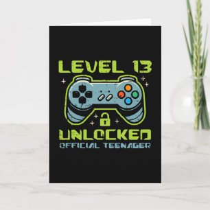 Level 13 Ontgrendeld Officieel Tiener 13e Verjaard Kaart