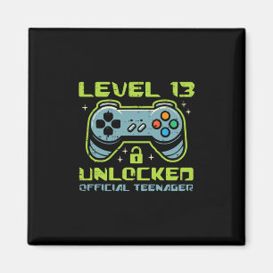 Level 13 Ontgrendeld Officieel Tiener 13e Verjaard Magneet