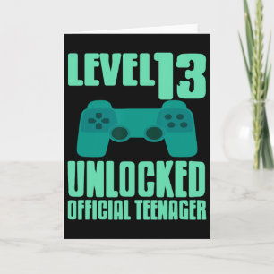 Level 13 Ontgrendeld Tiener Gamer Verjaardag Pret  Kaart