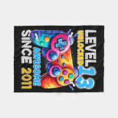 Level 13 ontgrendeld videospel 13e verjaardag fleece deken (Voorkant (Horizontaal))