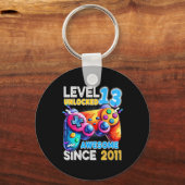Level 13 ontgrendeld videospel 13e verjaardag sleutelhanger (Voorkant)