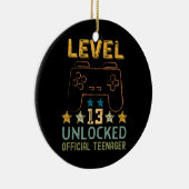 Level 13 unlocked 13th birthday gamers video keramisch ornament (Rechts)