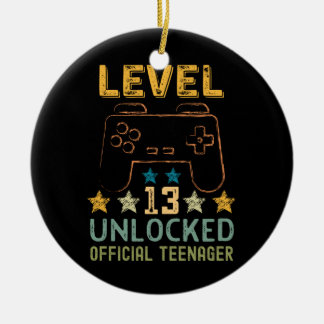 Level 13 unlocked 13th birthday gamers video keramisch ornament