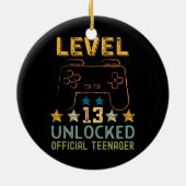 Level 13 unlocked 13th birthday gamers video keramisch ornament (Achterkant)