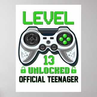 Level 13 unlocked 13th birthday video poster