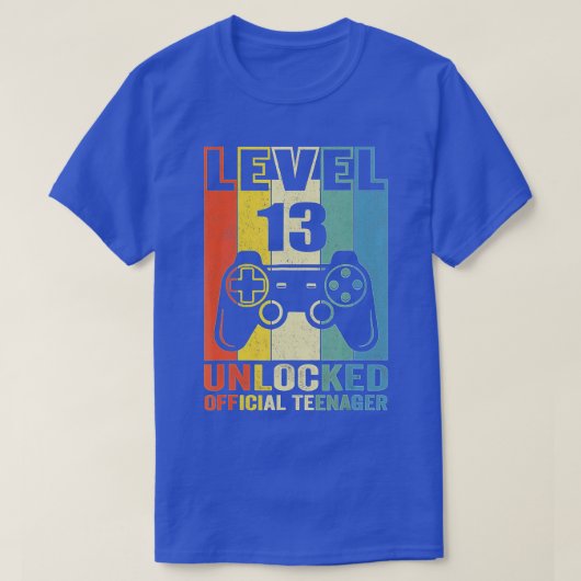 Level 13 Unlocked 13th Video Birthday Gift (89) T-shirt (Design voorkant)
