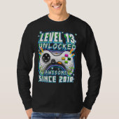 Level 13 Unlocked Awesome 2010 Video Game 13th Bir T-shirt (Voorkant)